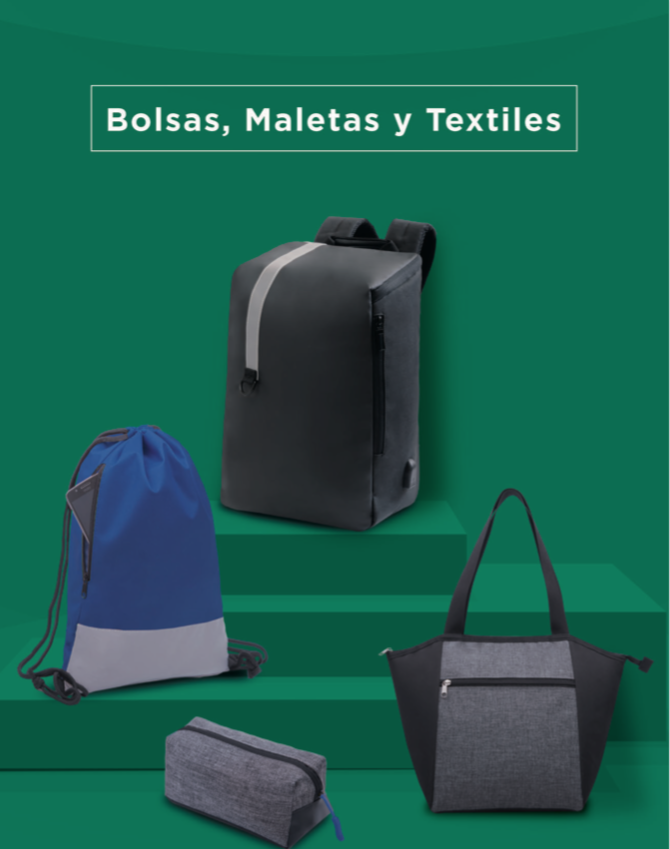 catalogo de bolsas y maletas textiles